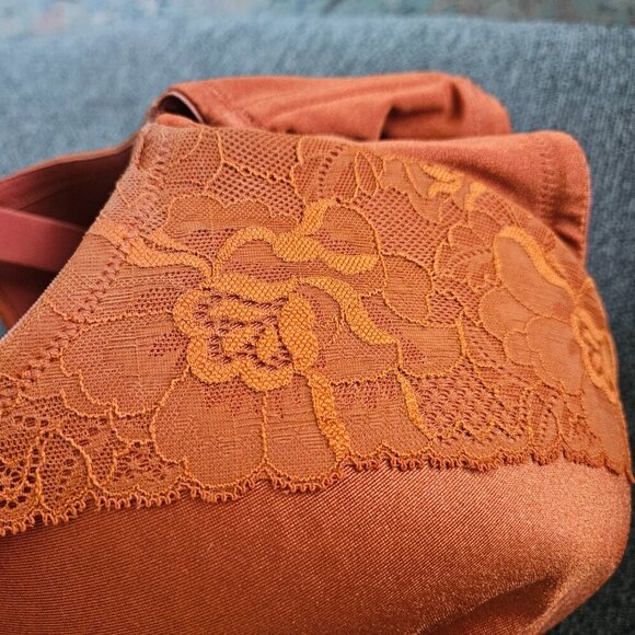 Cacique By Lane Bryant stunning support orange underwire lace bow bra 42D - Picture 4 of 8